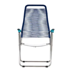 Silla para tomar el sol sin reposapiés Spaghetti, , estructura de aluminio, azul*Fiam