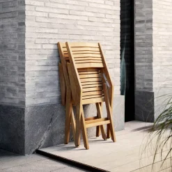 Silla plegable Flip, Teak, con reposabrazos*Cane-line Online