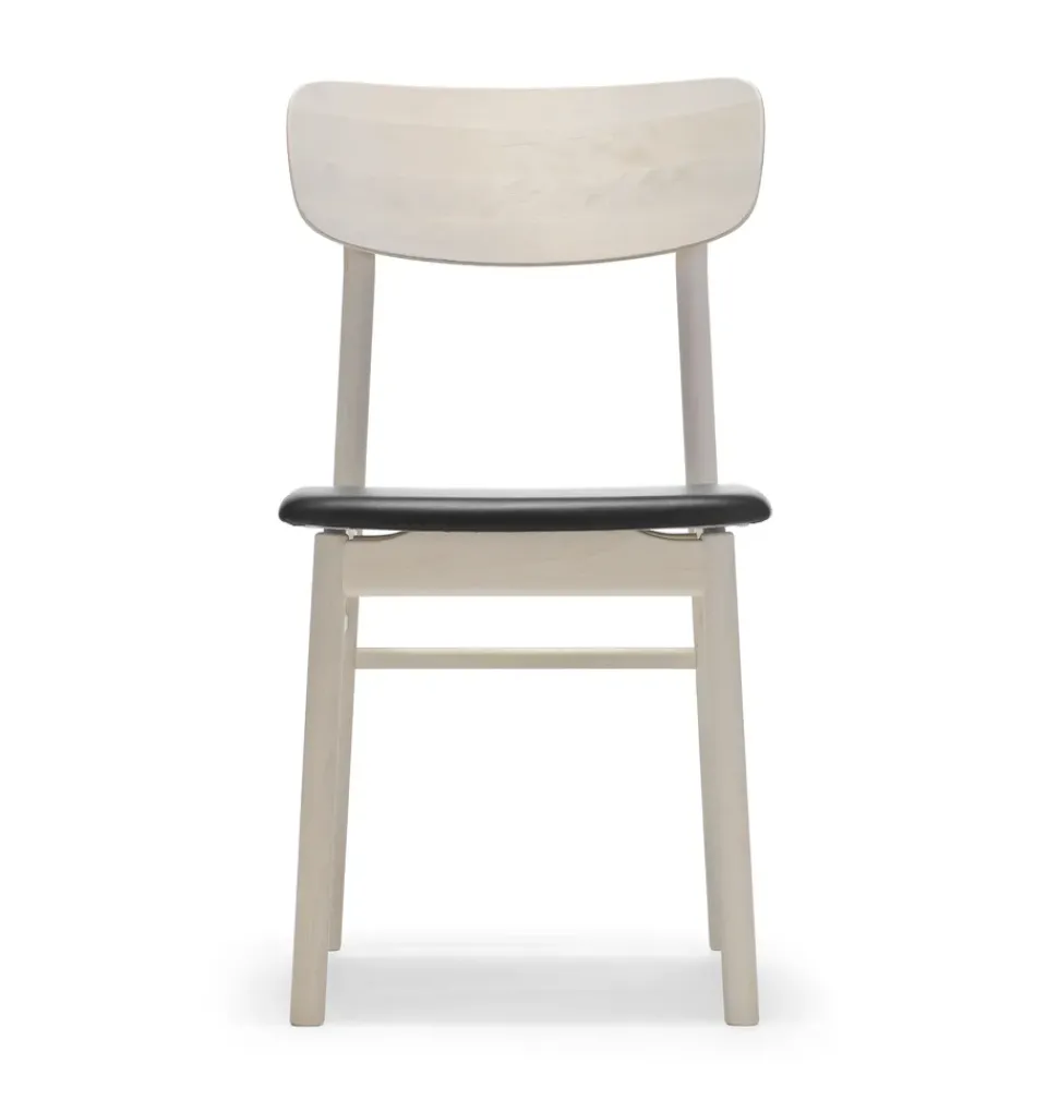 Silla Prima Vista abedul aceitado blanco, Cuero elmotique 99001*Stolab Online