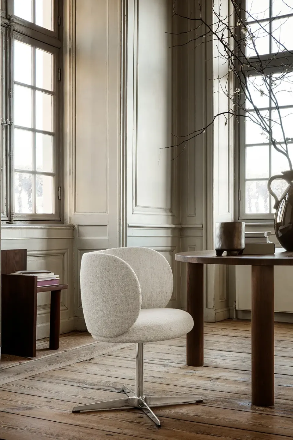 Silla Rico dining chair swivel bouclé, Off-white*Ferm Living Discount