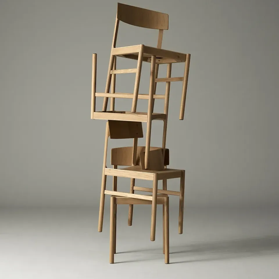 Silla Rod, Roble blanqueado con laca mate*Mavis