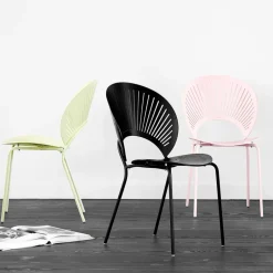 Silla Trinidad 3398, Nogal barnizado transparente- patas cromadas*Fredericia Furniture Outlet