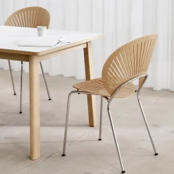 Silla Trinidad 3398, Nogal barnizado transparente- patas cromadas*Fredericia Furniture Outlet