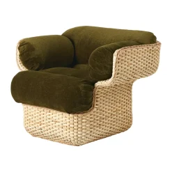 Sillón Basket tapizado, Mumble Glamour Grupo 40-ratán*GUBI Online