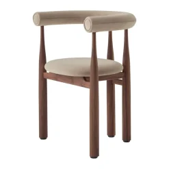 Sillón con reposabrazos Bukowski tapizado, Nogal, Megan 26 Beige*New Works Discount