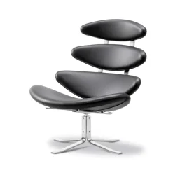 Sillón Corona, Cuero omni 301 - estructura cromada*Fredericia Furniture Best