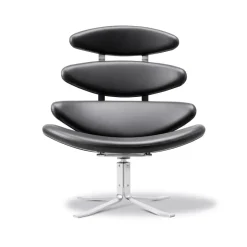 Sillón Corona, Cuero omni 301 - estructura cromada*Fredericia Furniture Best