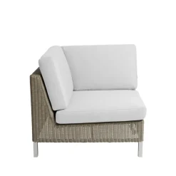 Sillón esquina Connect, Taupe, esquina, cojines blancos*Cane-line Clearance
