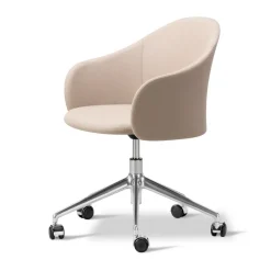 Sillón Gomo Armchair con base giratoria 5 patas, Blazer CUZ47 Fairfield -aluminio pulido*Fredericia Furniture Clearance