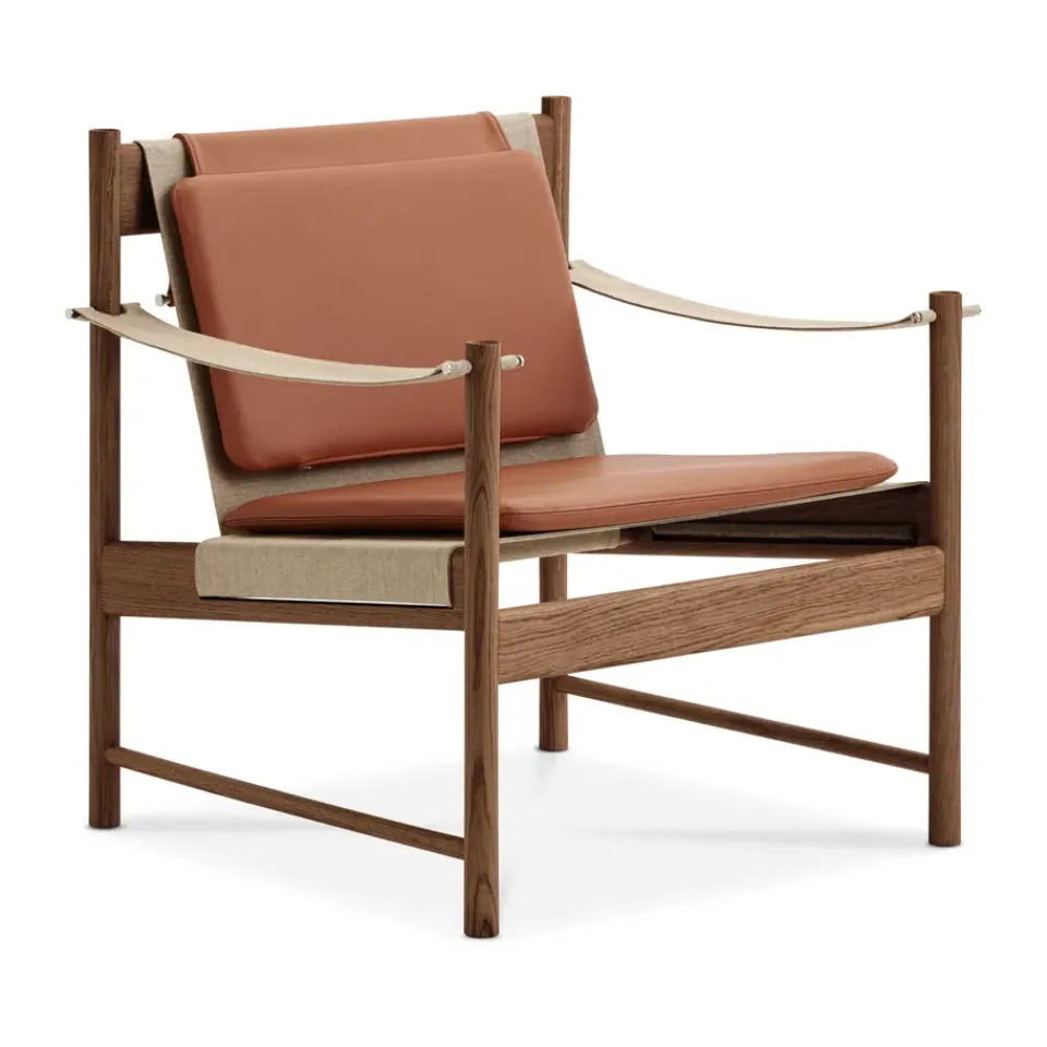 Sillón HB, Roble aceitado ahumado-cuero brandy*Brdr. Krüger Clearance