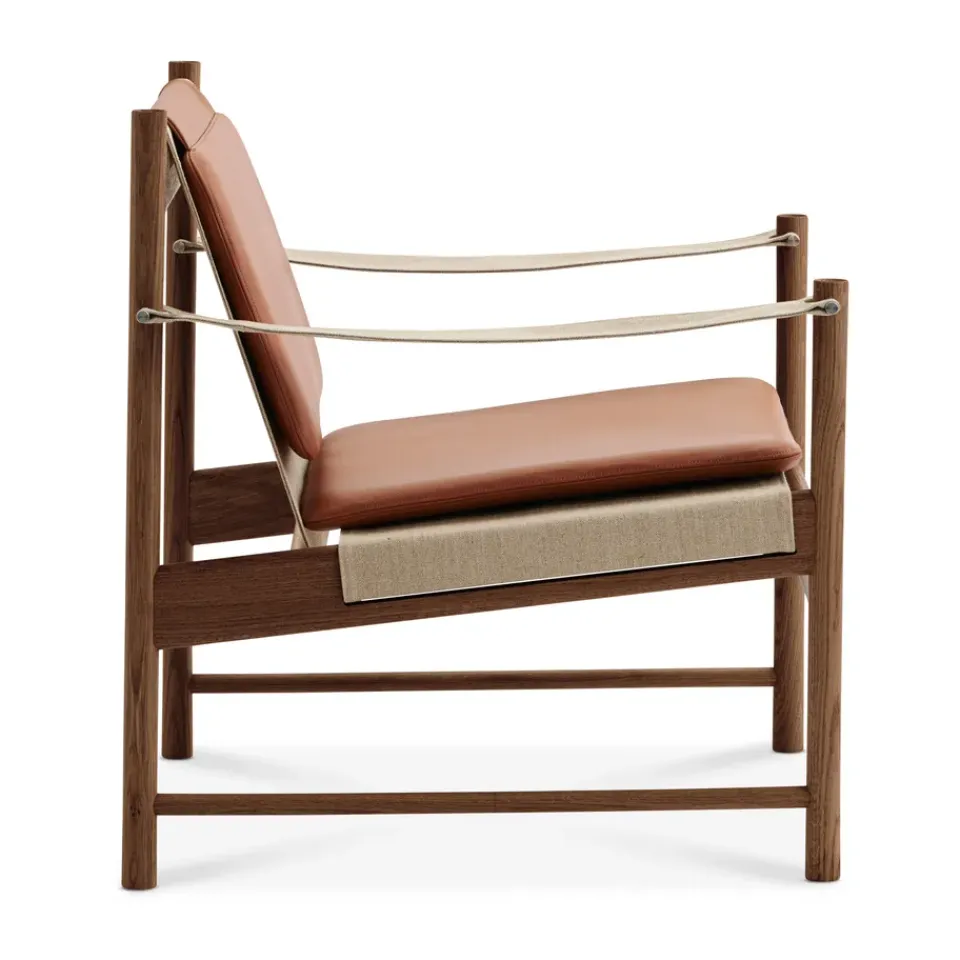 Sillón HB, Roble aceitado ahumado-cuero brandy*Brdr. Krüger Clearance