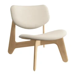 Sillón lounge Slab con asiento tapizado, Roble natural cepillado-Linara 05 CMHR Crema*Tom Dixon