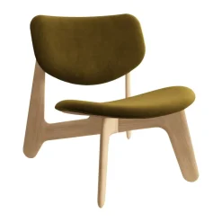 Sillón lounge Slab con asiento tapizado, Roble natural cepillado-Royal 0162 CMHR Caqui*Tom Dixon