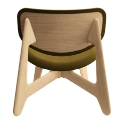 Sillón lounge Slab con asiento tapizado, Roble natural cepillado-Royal 0162 CMHR Caqui*Tom Dixon