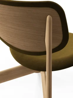 Sillón lounge Slab con asiento tapizado, Roble natural cepillado-Royal 0162 CMHR Caqui*Tom Dixon