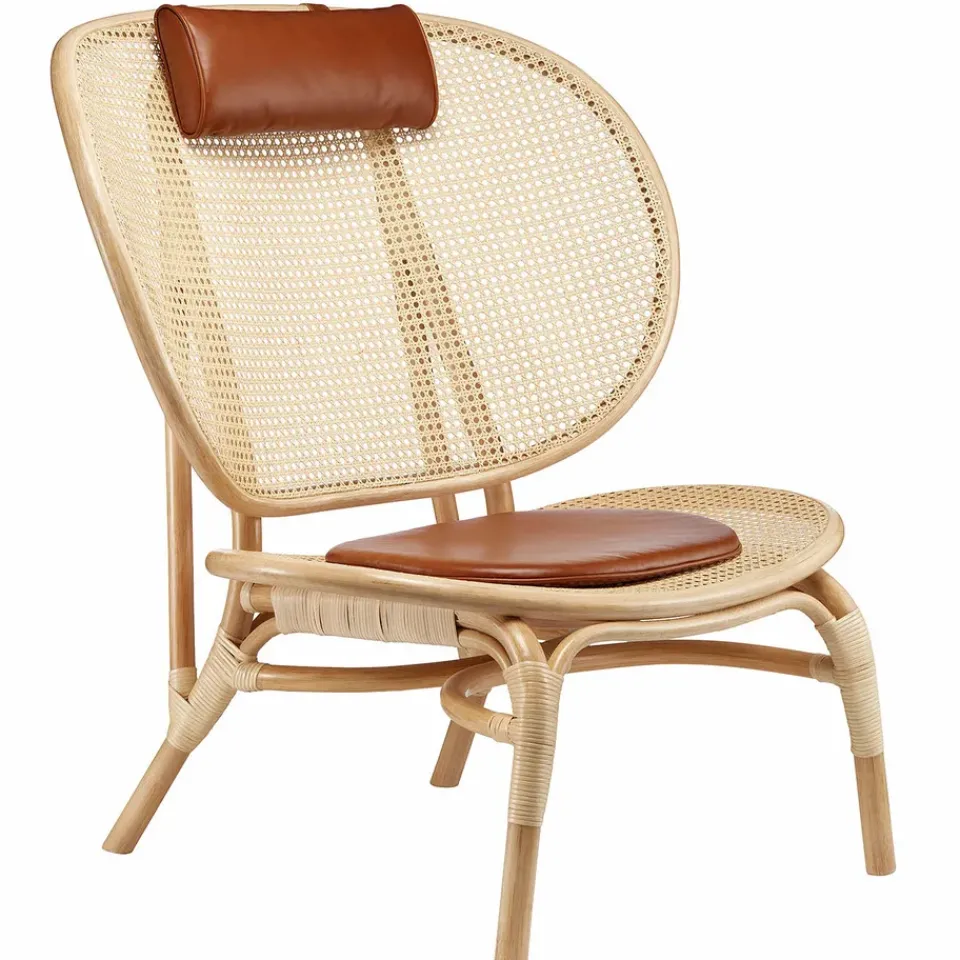 Sillón Nomad, Natural-cuero coñac*NORR11