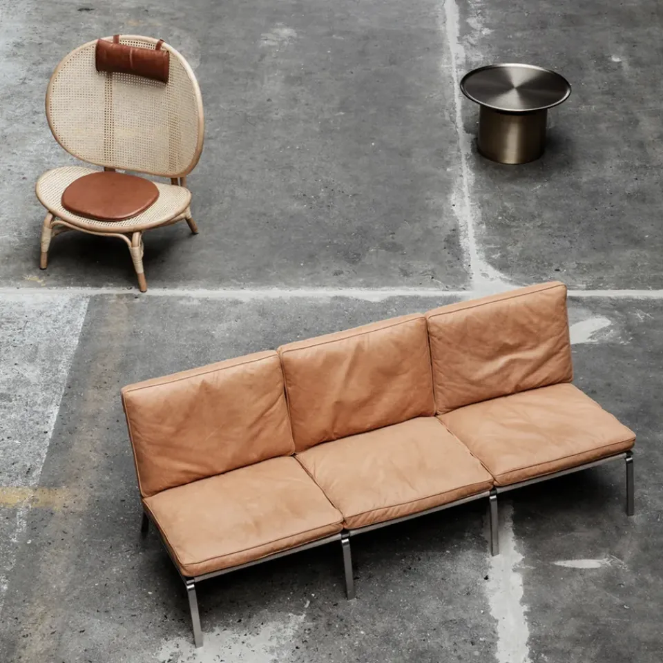 Sillón Nomad, Natural-cuero coñac*NORR11