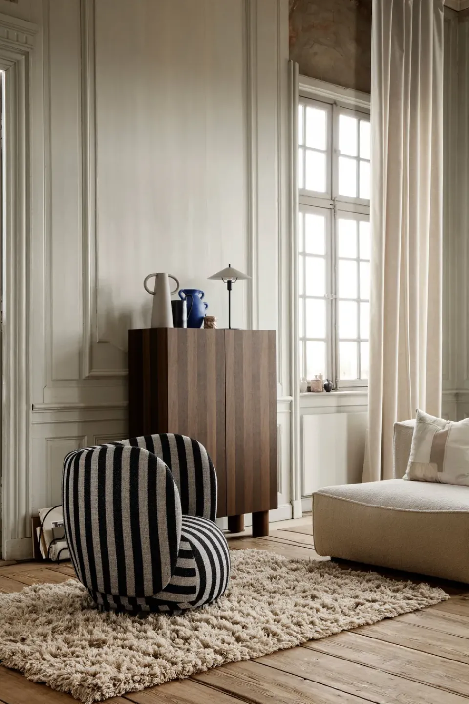 Sillón Rico lounge chair, Louisiana sand black*Ferm Living Discount
