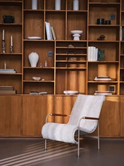 Sillón Serpentine, Piel de oveja Moonlight-marrón oscuro-tärnsjö Tobacco*Swedese Sale