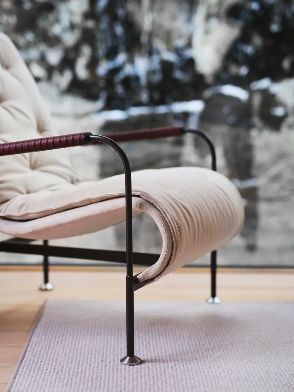 Sillón Serpentine, Piel de oveja Moonlight-marrón oscuro-tärnsjö Tobacco*Swedese Sale