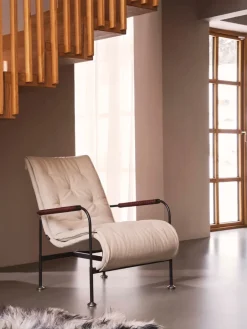 Sillón Serpentine, Piel de oveja Moonlight-marrón oscuro-tärnsjö Tobacco*Swedese Sale