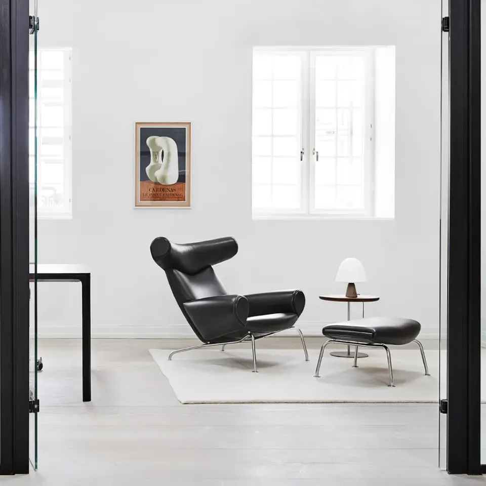 Sillón Wegner Ox, Cuero max 93-cromo*Fredericia Furniture Best