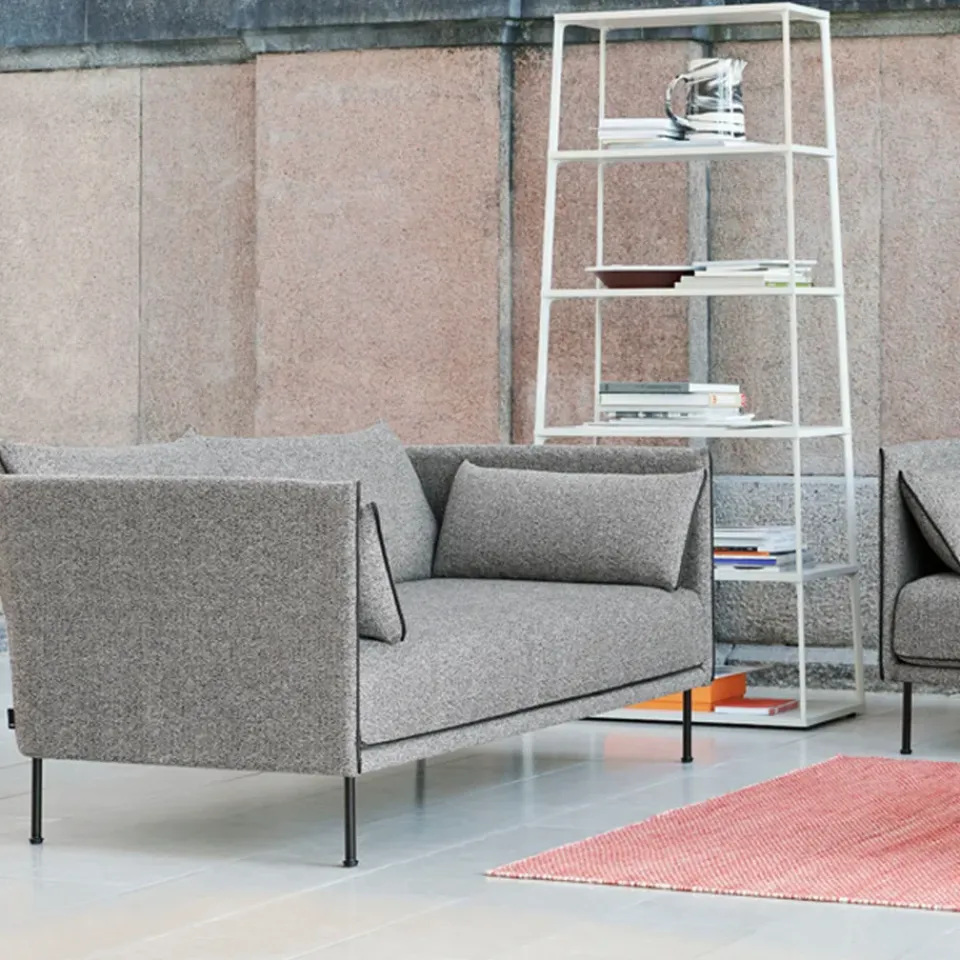 Sofá 2 plazas Silhouette, Linara 142-cognac leather piping-oiled oak*HAY New