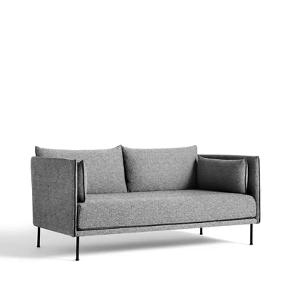 Sofá 2 plazas Silhouette, Olavi 03 grey-patas de metal negras*HAY Hot