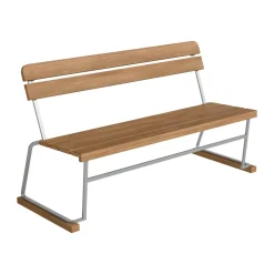 Sofá 3, Teak-acero galvanizado*Grythyttan Stålmöbler New