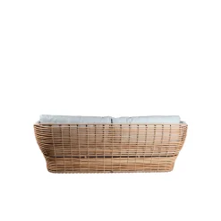 Sofá Basket de 2 plazas, Natural, cojines taupe*Cane-line Sale