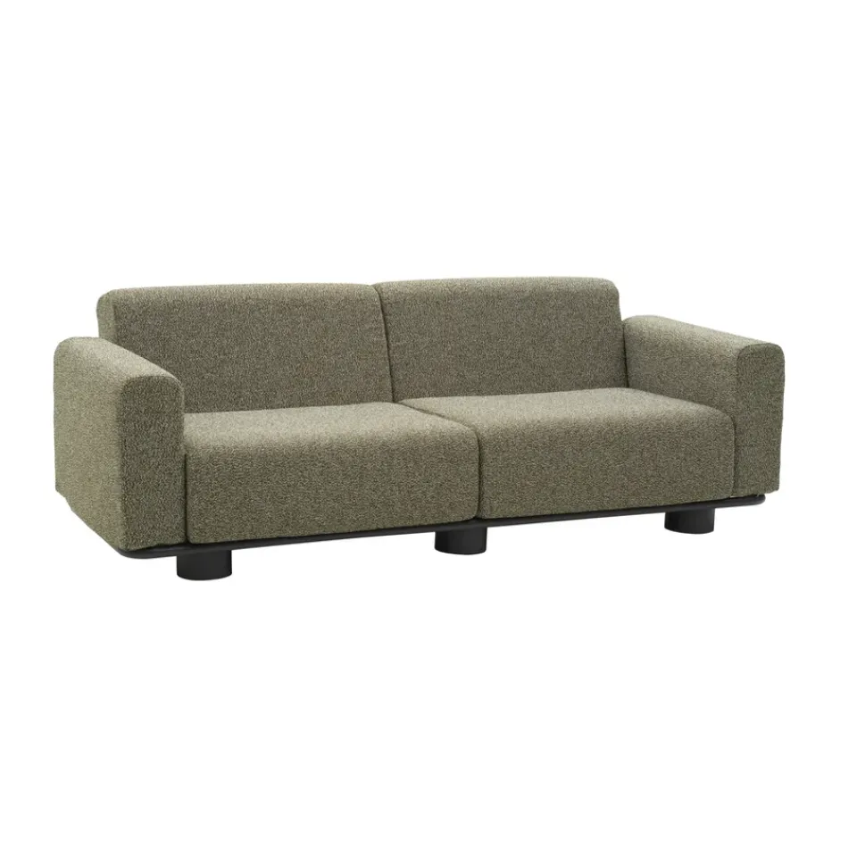 Sofá Bolster, Antracita-teddy verde, 2,5 plazas*Brafab Sale