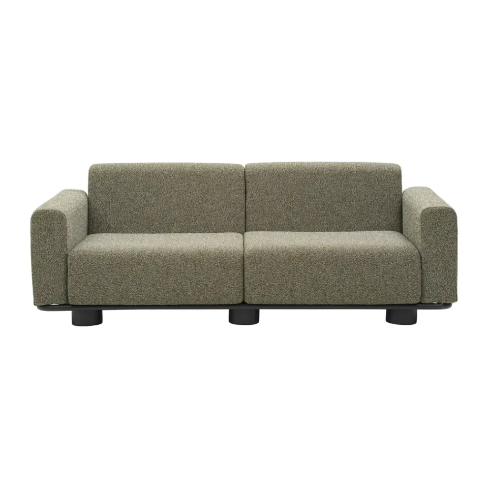 Sofá Bolster, Antracita-teddy verde, 2,5 plazas*Brafab Sale