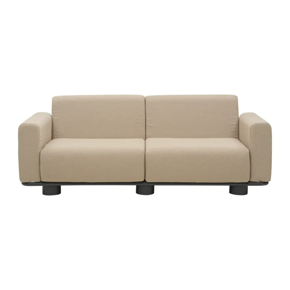 Sofá Bolster, Antracita-teddy beige, 2,5 plazas*Brafab Outlet