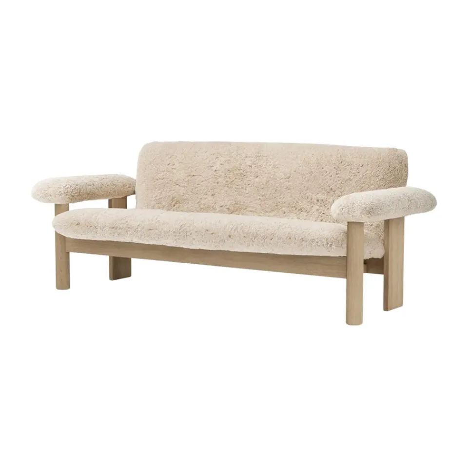 Sofá Brasilia 2 plazas, Natural oak-Nature sheepskin curly*Audo Copenhagen Online
