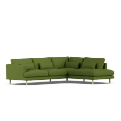 Sofá Bredhult, Luiza Green 3975-roble blanco aceitado, 3 plazas A1*1898