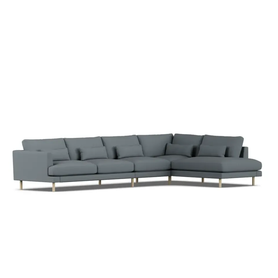 Sofá Bredhult, Same Blue 6678-roble blanco aceitado, 4 plazas B1*1898