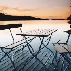 Sofá Bryggeri, Teca-estructura galvanizada en caliente*Grythyttan Stålmöbler Sale