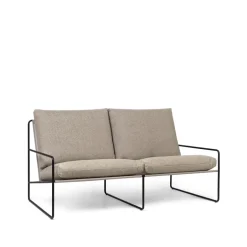 Sofá de 2 plazas Desert, Tela dark sand, base negra*Ferm Living Best