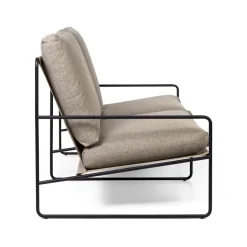 Sofá de 2 plazas Desert, Tela dark sand, base negra*Ferm Living Best