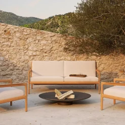 Sofá de 2 plazas Jack outdoor teak, offwhite, base de teca*Ethnicraft Clearance