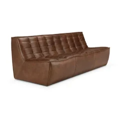 Sofá de 3 plazas N701, Piel Chestnut*Ethnicraft New