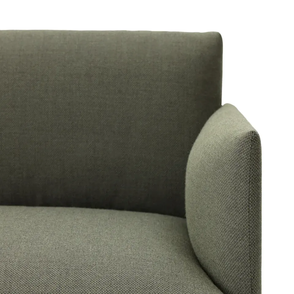 Sofá de 3 plazas Outline cuero, Refine -patas de aluminio*Muuto Best