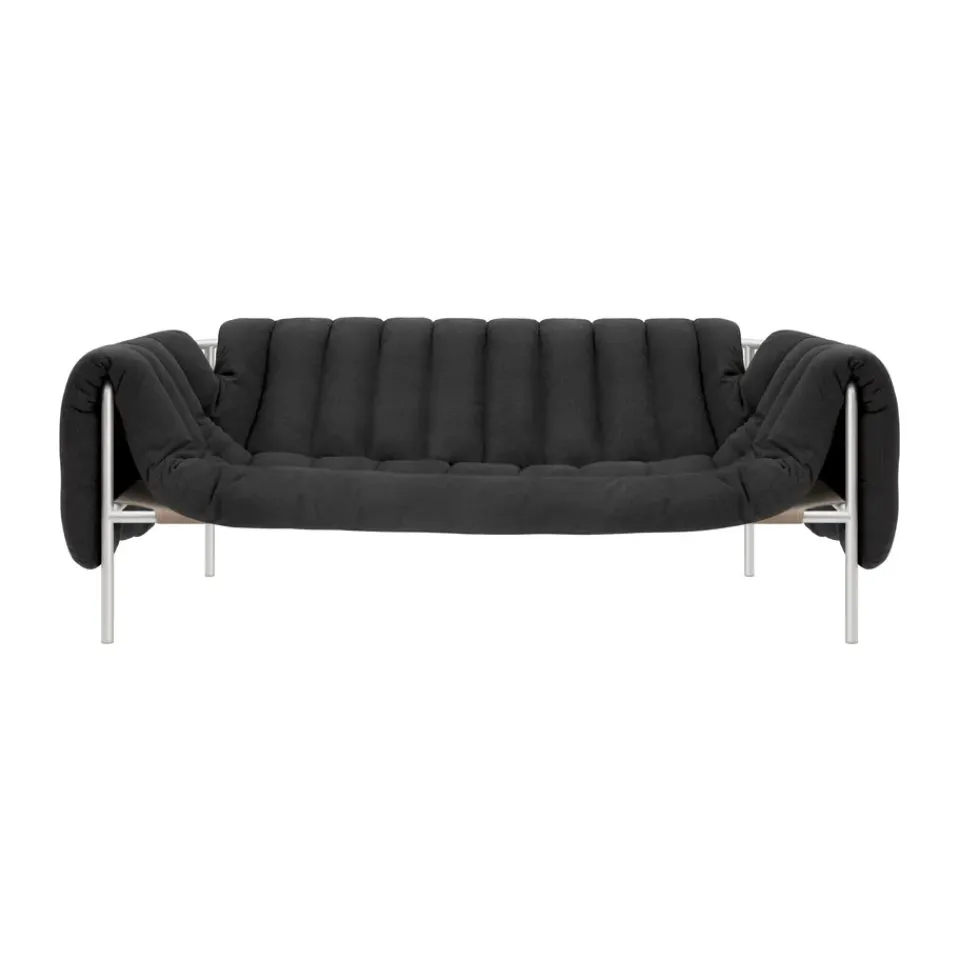 Sofá de 2,5 plazas Puffy 205 cm, Anthracite-acero inoxidable*Hem Hot