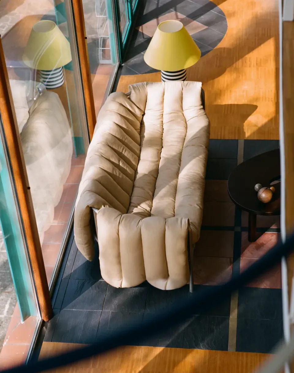 Sofá de 2,5 plazas Puffy 205 cm, Anthracite-acero inoxidable*Hem Hot