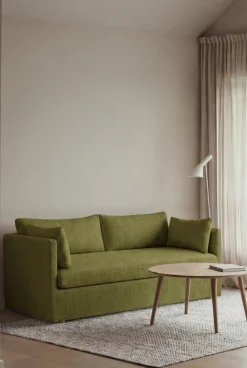 Sofá Linnevik, Luiza Green 3975-roble blanco aceitado, 2 plazas, con faldón*1898 Clearance