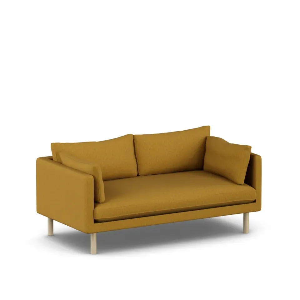 Sofá Linnevik, Luiza Mustard 3972-roble blanco aceitado, 2 plazas*1898
