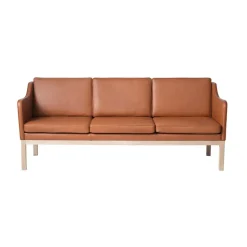Sofá MK46 Mogens Koch de 3 plazas, Roble lacado-cuero coñac*FDB Møbler Online