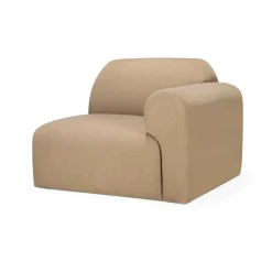 Sofá modular Bulky, módulo terminal con reposabrazos izquierdo, Sepia claro*Ethnicraft Sale