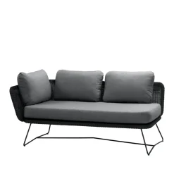 Sofá modular Horizon, Natté grey, derecho, soporte negro*Cane-line Outlet