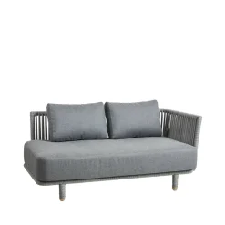 Sofá modular Moments, 2 plazas grey, izquierda, soft rope*Cane-line New